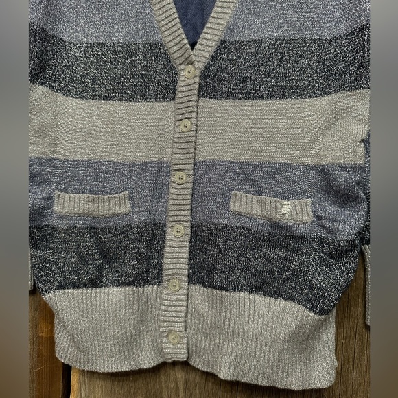 77kids by American Eagle Glitter Cardigan with Pockets in Blue Size XS 5 6 - Picture 3 of 17